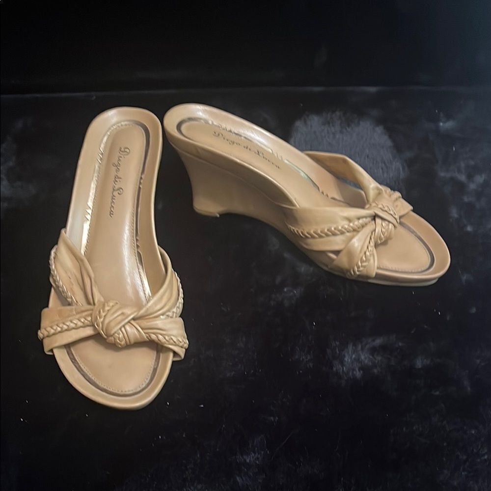 Diego di Lucca Beige Wedge Sandals